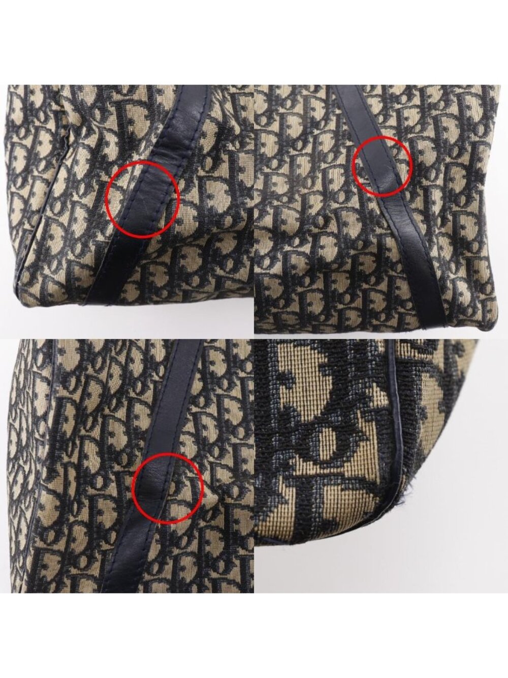 Dior Mini Boston Trotter Vintage Canvas Navy Handbag - Picture 8 of 10